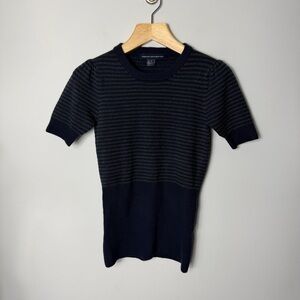 French Connection Puff Sleeve Knit Short Sleeve Sweater Crewneck Small 614